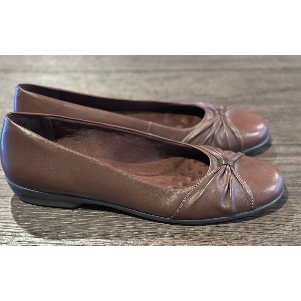 Walking Cradles Casual Flats Tobacco Brown Leather Women's Size 10 Office Work